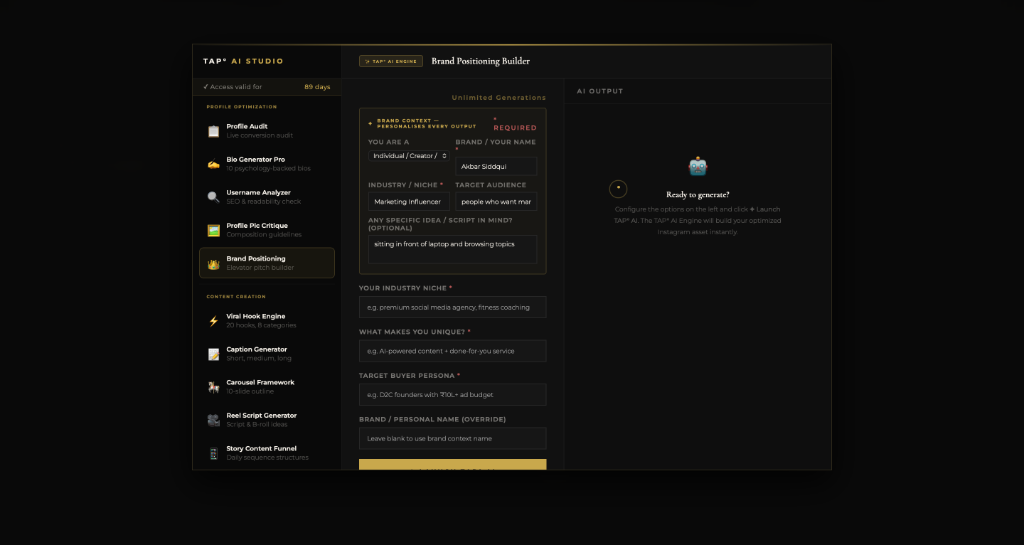 Brand Positioning Builder - Ready to Generate